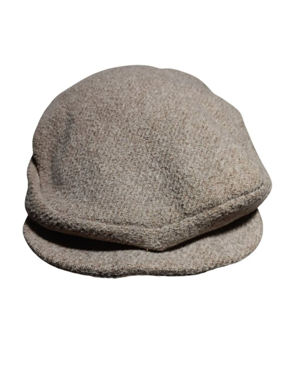 Small Vintage 70s Wool Newsboy Cap Cabbie HUstler Mens Shabby Tan Stone